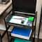 Mind Reader Cart with Covered Compartment, Office Organizer, Storage, 3-Tier, Office, Metal, Black